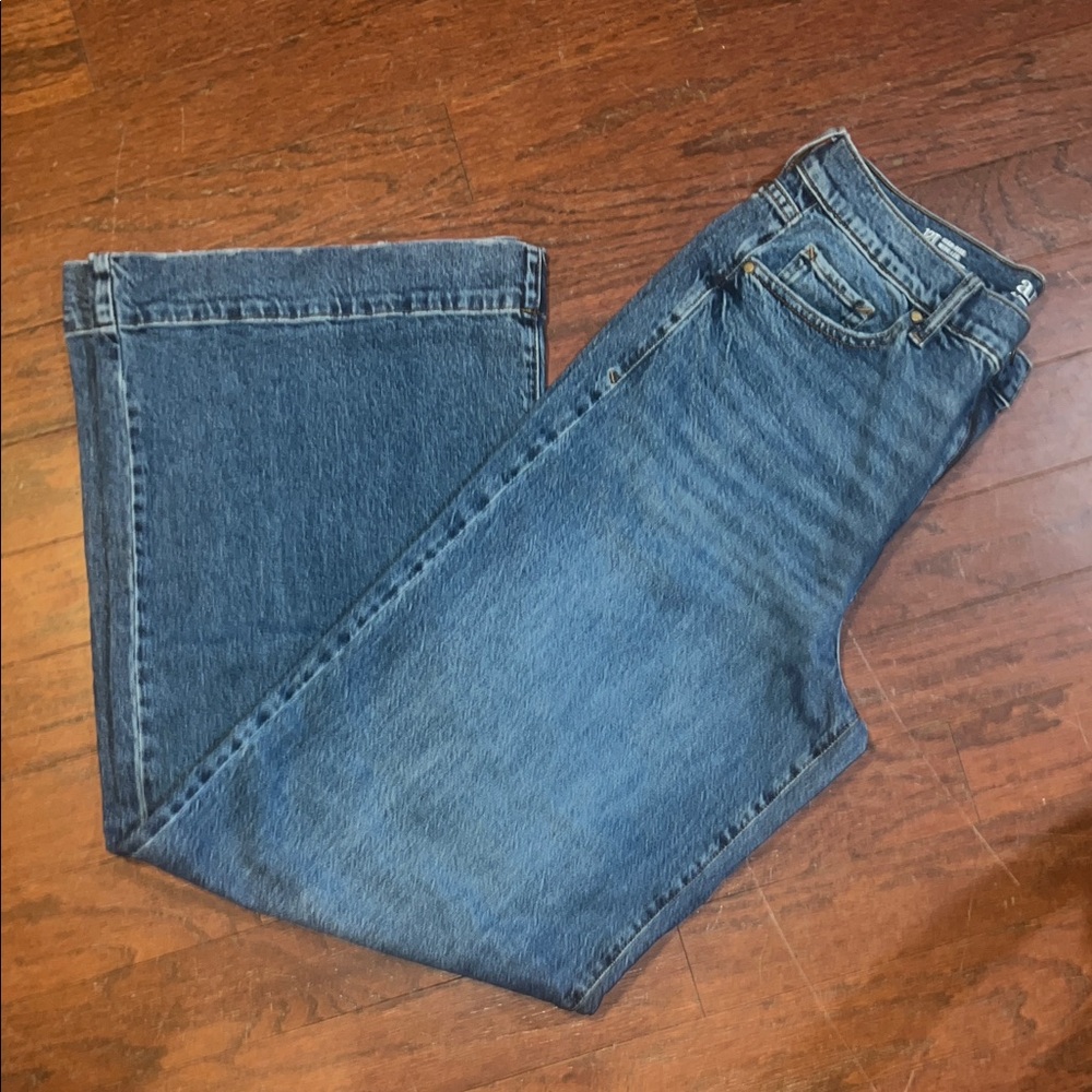 a.n.a High-Rise Wide Leg Blue Jeans